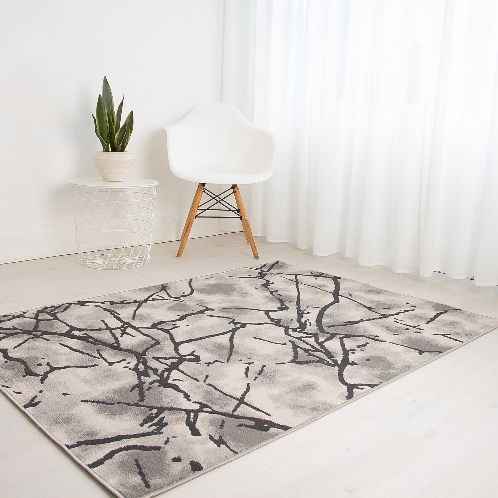 Balletto 19na Modern Abstract Rugs In Beige Anthra Grey